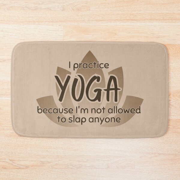 Item preview, Funny Sarcastic Yoga Phrase Lotus Flower on Cream designed and sold by TackyTime.
