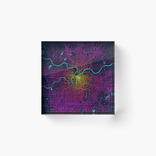Item preview, Kansas City Map of Missouri, USA - Neon designed and sold by deMAP.