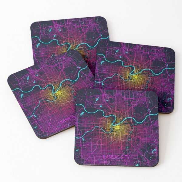 Item preview, Kansas City Map of Missouri, USA - Neon designed and sold by deMAP.