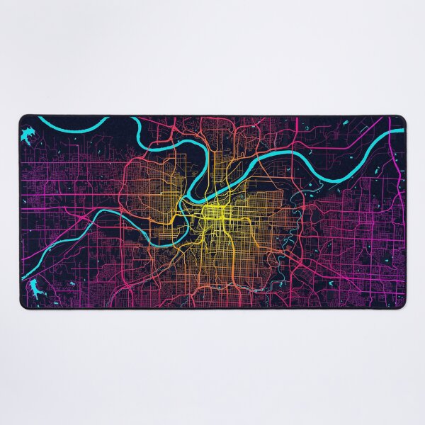 Item preview, Kansas City Map of Missouri, USA - Neon designed and sold by deMAP.