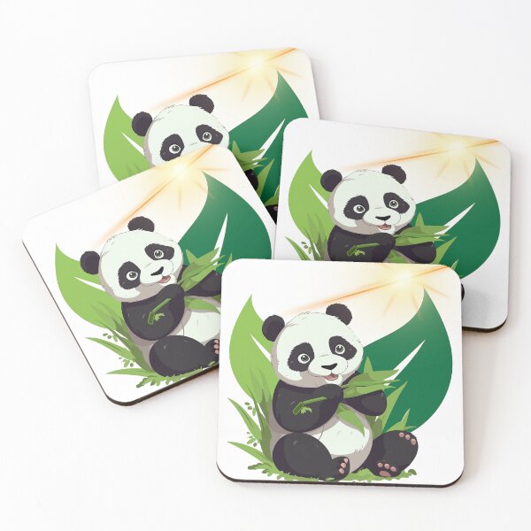 Artikelvorschau, Entzückender Panda, der Bambus isst – Niedliches Tier-Cartoon-Design entworfen und verkauft von Happyfreedom.