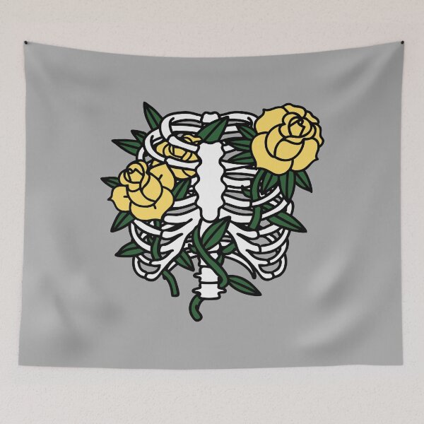 Item preview, Skeleton with yellow Roses designed and sold by Sailing Llamas.