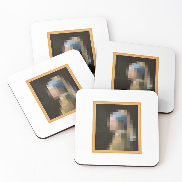 Item preview, Girl with a Pearl Earring Pixelated designed and sold by TheBrokeGeek.
