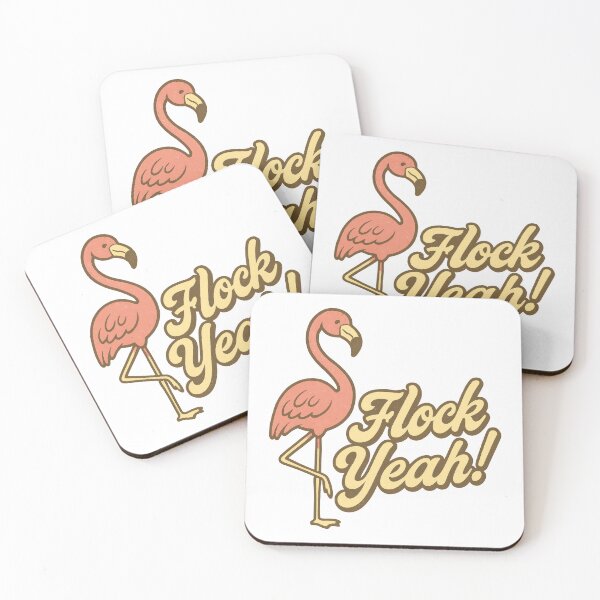 Item preview, Flock Yeah – Funny Retro Flamingo Pun Design designed and sold by inkoutninja.