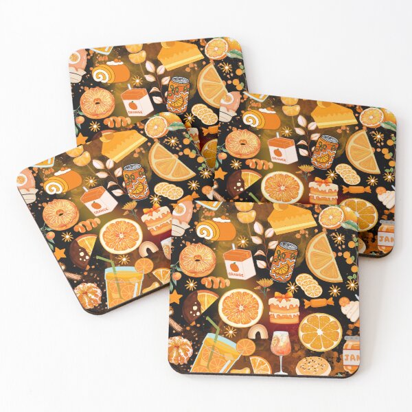 Item preview, Orange Citrus Pattern on Black – Vibrant Fruit Illustration for Summer, Foodie & Retro Aesthetic designed and sold by StudioSamanthaa.
