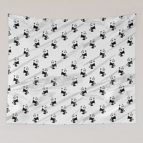 Item preview, Cute Panda Seamless Pattern – Adorable Black and White Panda Design designed and sold by Happyfreedom.