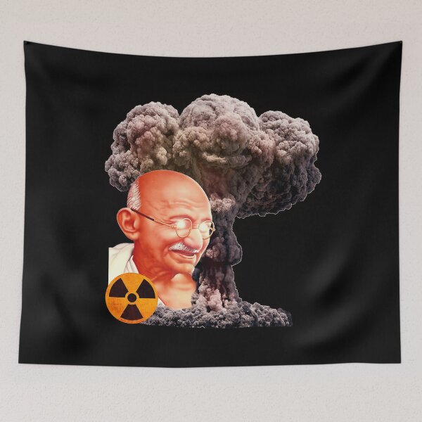 Item preview, Gandhi The Nuke Lover Nuclear Gandhi Black designed and sold by CaraFranecki.