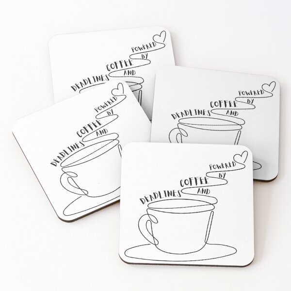 Item preview, “Powered by Coffee and Deadlines – Student Life” designed and sold by Sam-Designs-03.