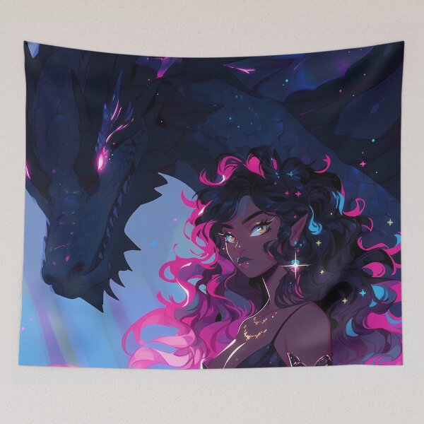 Item preview, Astral Anime Sorceress with Dragon designed and sold by bubblegoth.