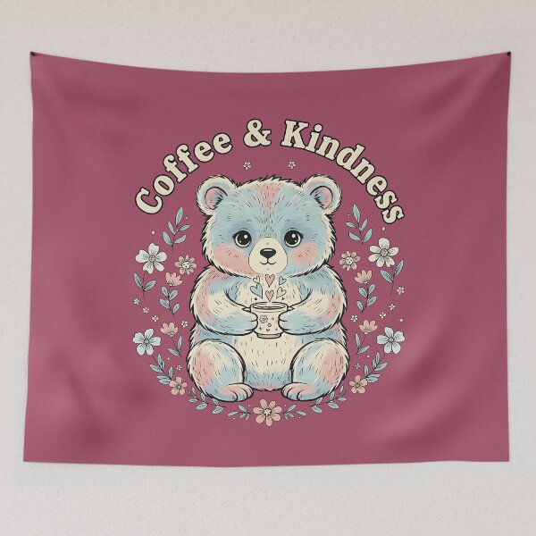 Item preview, Coffee & Kindness Pastel Bear Art designed and sold by BirdsnStuff.
