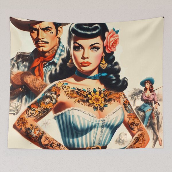 Item preview, Cute Tattooed Woman designed and sold by PulpVintage.