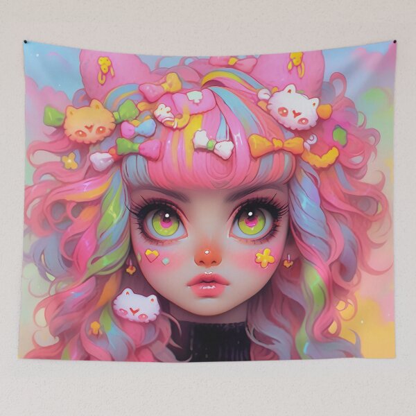 Item preview, Rainbow Decora Kawaii Anime Portrait designed and sold by bubblegoth.