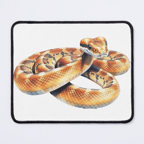 Item preview, Corn Snake Coiled Artwork, Orange Reptile Illustration, Realistic Serpent Print Design designed and sold by EllDAV777.