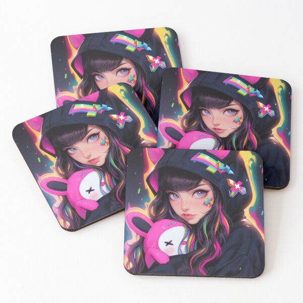Item preview, Neon Anime Kawaii Bunny Companion designed and sold by bubblegoth.