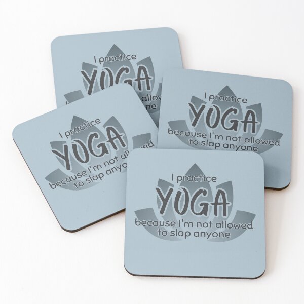 Item preview, Funny Sarcastic Yoga Phrase Lotus Flower on Blue designed and sold by TackyTime.