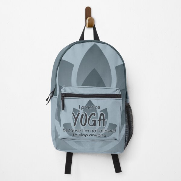 Item preview, Funny Sarcastic Yoga Phrase Lotus Flower on Blue designed and sold by TackyTime.