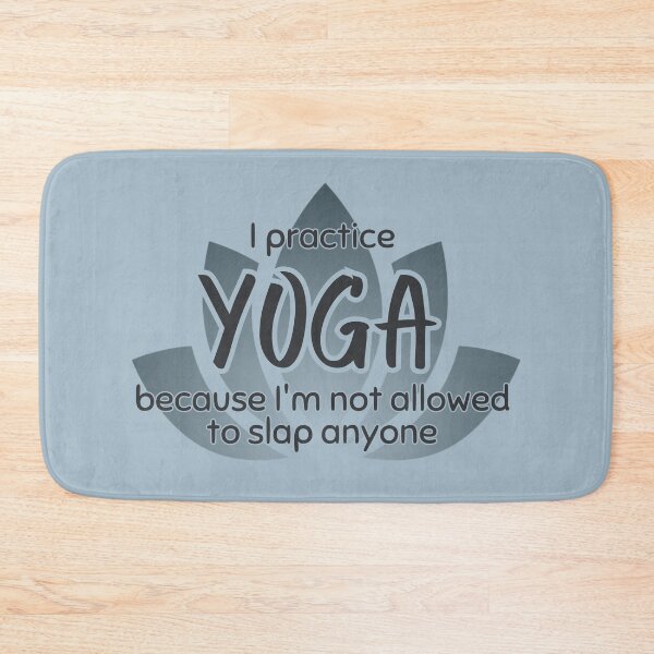Item preview, Funny Sarcastic Yoga Phrase Lotus Flower on Blue designed and sold by TackyTime.