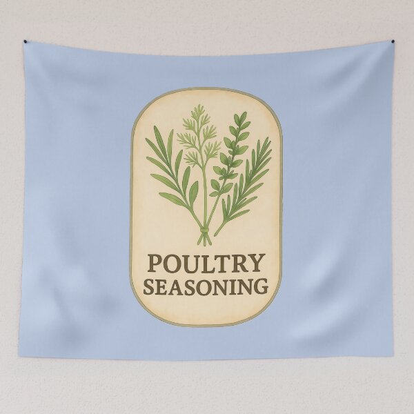 Item preview, Vintage Poultry Seasoning Herb Print designed and sold by PinUpPizzazz.