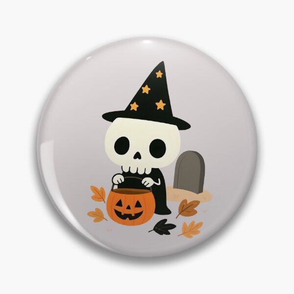 Item preview, Eerie Skeleton Sitting Comfortably on a Festive Halloween Pumpkin Wearing a Charming Hat in a Playfu designed and sold by NanaNoei Creation.