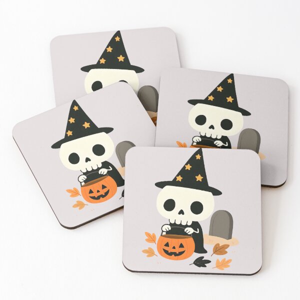 Item preview, Eerie Skeleton Sitting Comfortably on a Festive Halloween Pumpkin Wearing a Charming Hat in a Playfu designed and sold by NanaNoei Creation.