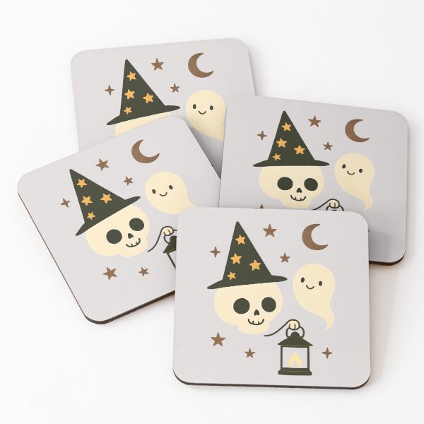 Item preview, Two Friendly Ghosts Holding a Lantern in the Dark, Radiating a Mysterious Atmosphere for Halloween N designed and sold by NanaNoei Creation.