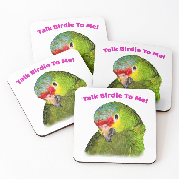 Item preview, Talk Birdie to Me – Funny Parrot Sticker & Poster designed and sold by JWJ Photographs.