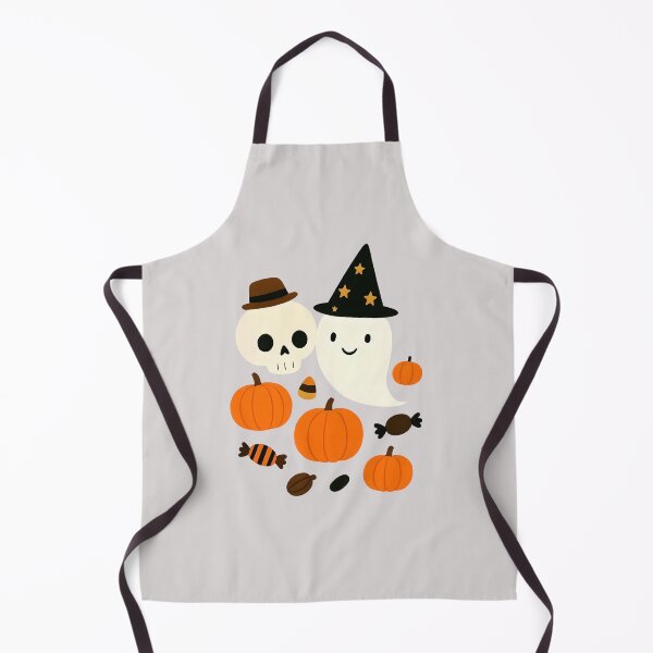 Item preview, Two Playful Ghosts Surrounded by Halloween Pumpkins, Each Wearing a Cute Hat in a Whimsical Autumn S designed and sold by NanaNoei Creation.