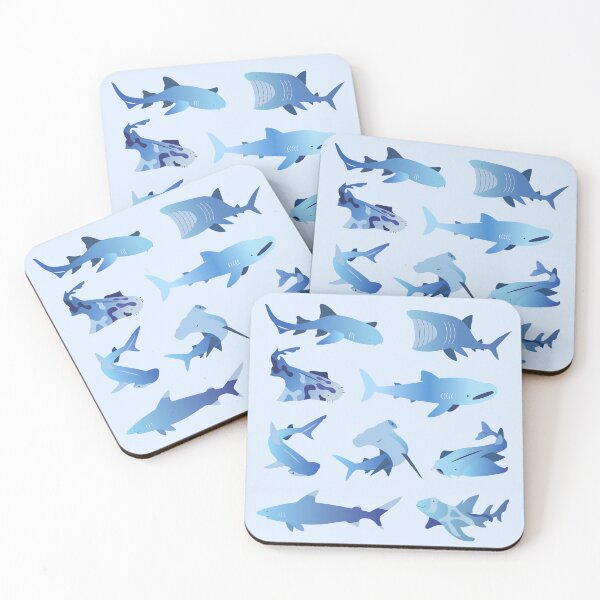 Item preview, Oceanic Sharks – Light Blue designed and sold by typewithjuliette.