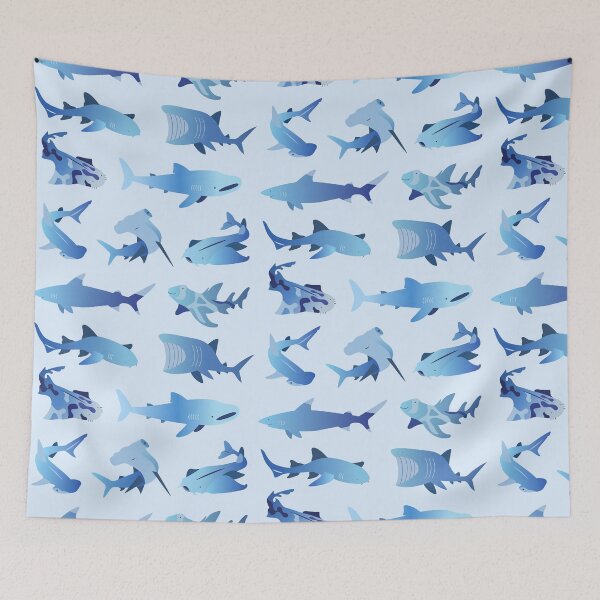 Item preview, Oceanic Sharks – Light Blue designed and sold by typewithjuliette.