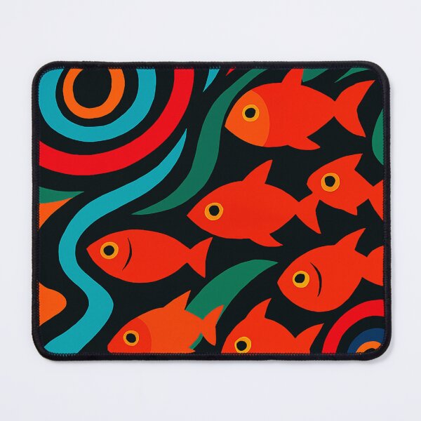Item preview, Psychedelic Fish Swirl - Vibrant Abstract Red-Orange Fish with Colorful Waves & Concentric Ripples designed and sold by AnTartstudios.