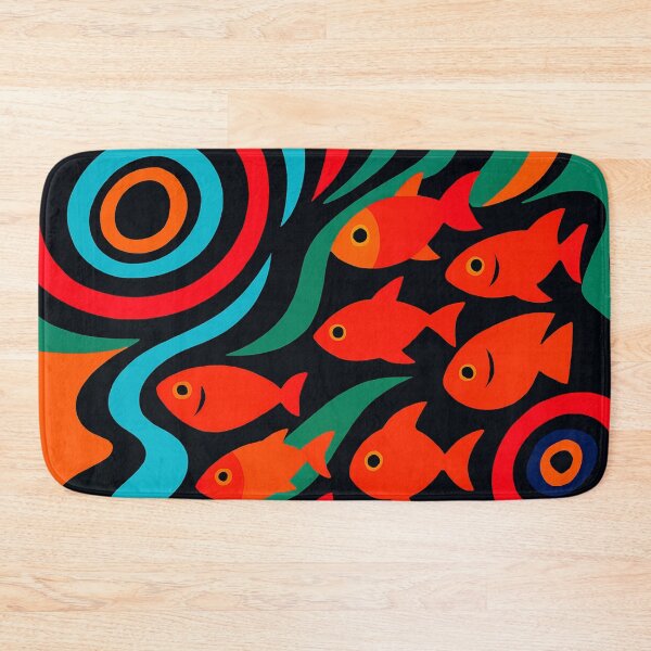 Item preview, Psychedelic Fish Swirl - Vibrant Abstract Red-Orange Fish with Colorful Waves & Concentric Ripples designed and sold by AnTartstudios.