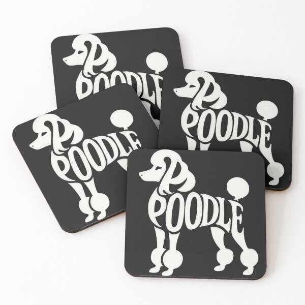 Item preview, White silhouette poodle lettering design tshirt designed and sold by anandsiva2703.