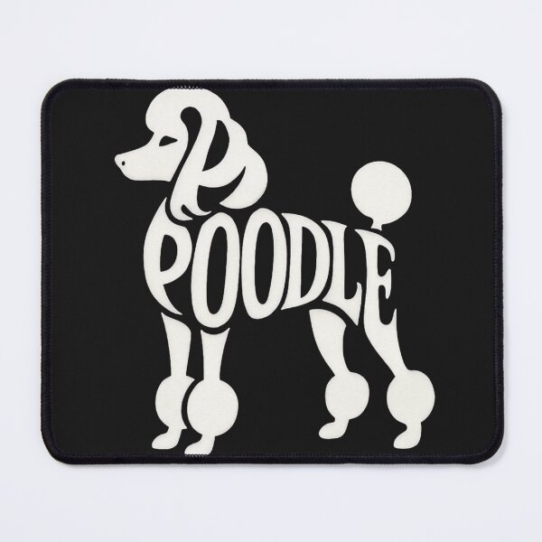Item preview, White silhouette poodle lettering design tshirt designed and sold by anandsiva2703.