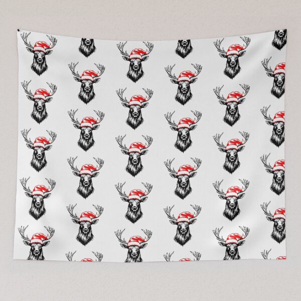 Item preview, Festive Elk in Santa Hat designed and sold by JollyCritters.