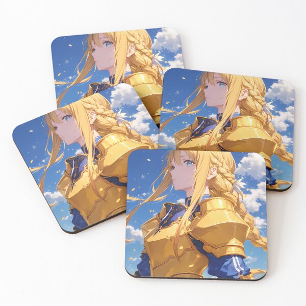 Item preview, Alice Zuberg Sword Art Online Anime Golden Armor Portrait designed and sold by justnickthings.