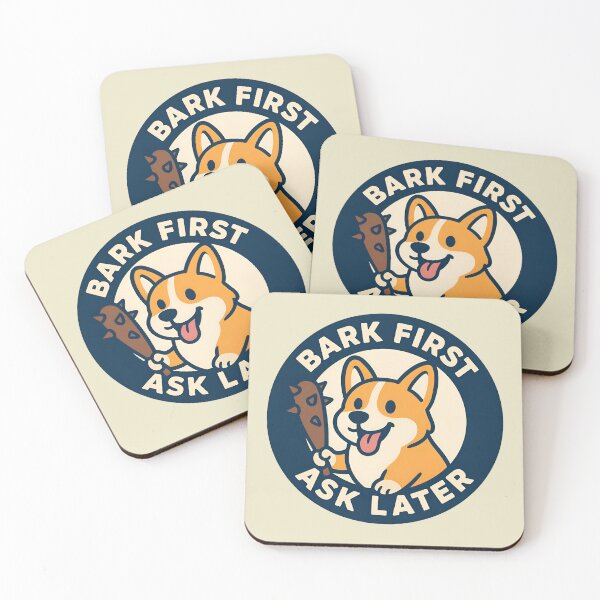 Item preview, Bark First Ask Later Funny Corgi Design designed and sold by Imaginationbeyond.