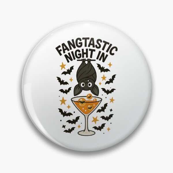 Item preview, Fangtastic Night In – Cute Halloween Bat and Drink Design designed and sold by inkoutninja.