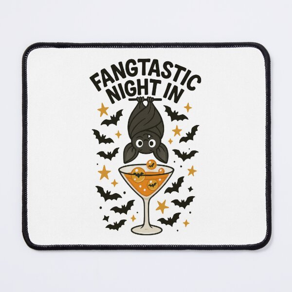 Item preview, Fangtastic Night In – Cute Halloween Bat and Drink Design designed and sold by inkoutninja.