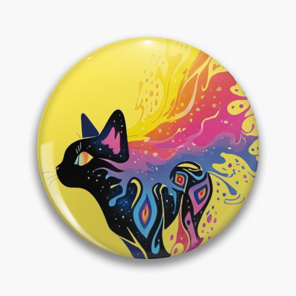 Item preview, A Neon Cat Bursting in Colorful Flames designed and sold by maeroks.