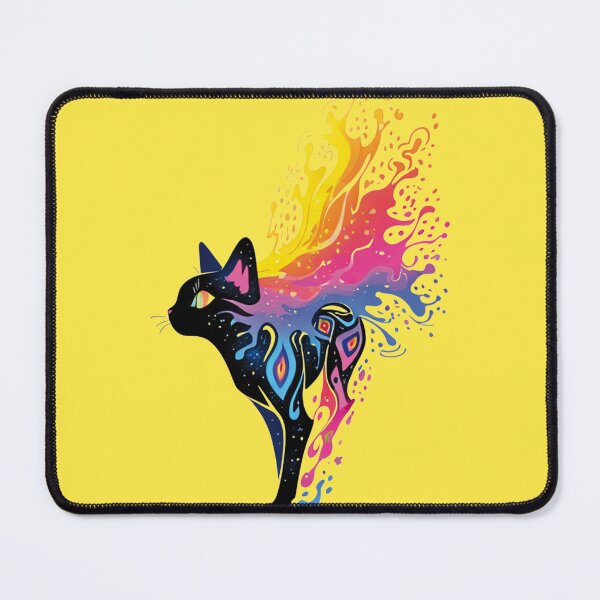 Item preview, A Neon Cat Bursting in Colorful Flames designed and sold by maeroks.