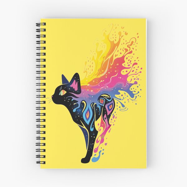 Item preview, A Neon Cat Bursting in Colorful Flames designed and sold by maeroks.