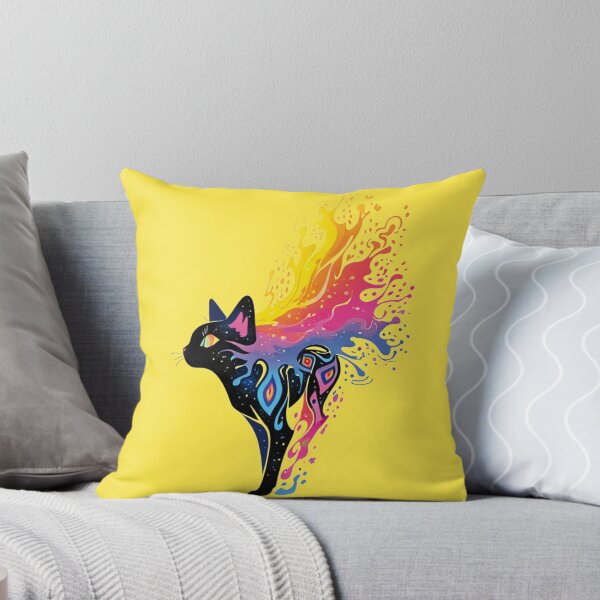 Item preview, A Neon Cat Bursting in Colorful Flames designed and sold by maeroks.