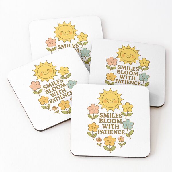 Item preview, Smiles Bloom With Patience – Cute Retro Positivity Sunflower Design designed and sold by inkoutninja.