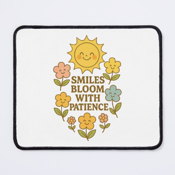 Item preview, Smiles Bloom With Patience – Cute Retro Positivity Sunflower Design designed and sold by inkoutninja.