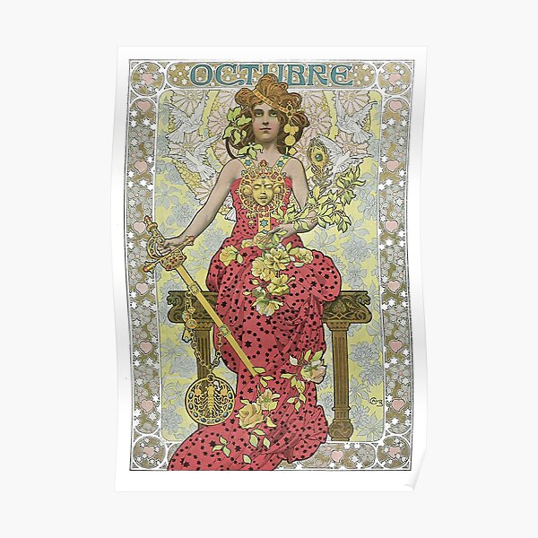 "HD. October Calendar, by Gaspar Camps (1902) HIGH DEFINITION" Poster