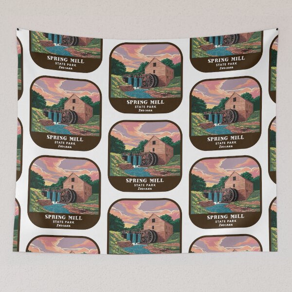 Item preview, Vintage Spring Mill State Park (Indiana State Park) designed and sold by RabbitK.