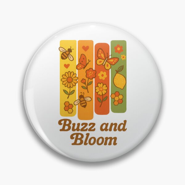 Item preview, Buzz and Bloom – Retro Bee and Butterfly Nature Design designed and sold by inkoutninja.