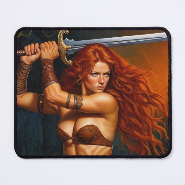 Item preview, Medieval Fantasy Swords woman warrior classic elegant fantasy illustration art designed and sold by Vintage Designs +.