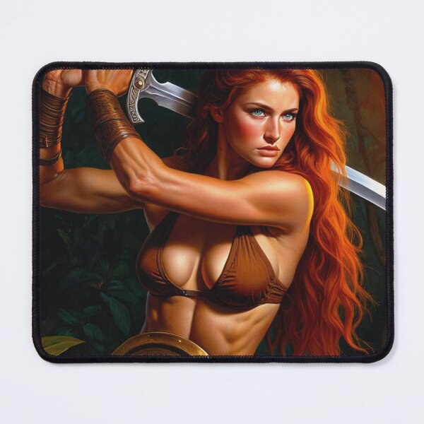Item preview, Medieval Fantasy Swords woman warrior classic elegant fantasy illustration art designed and sold by Vintage Designs +.