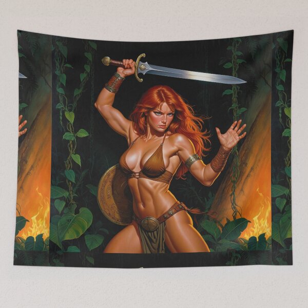 Item preview,  Medieval Fantasy Swords woman warrior classic elegant fantasy illustration art designed and sold by Vintage Designs +.